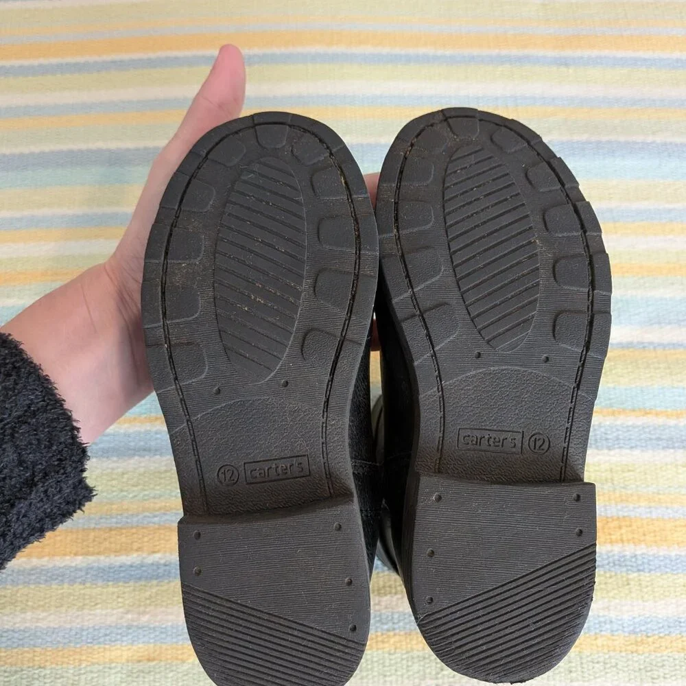 ⭐ Girls Carter's Tall Black Buckle Boots size 12